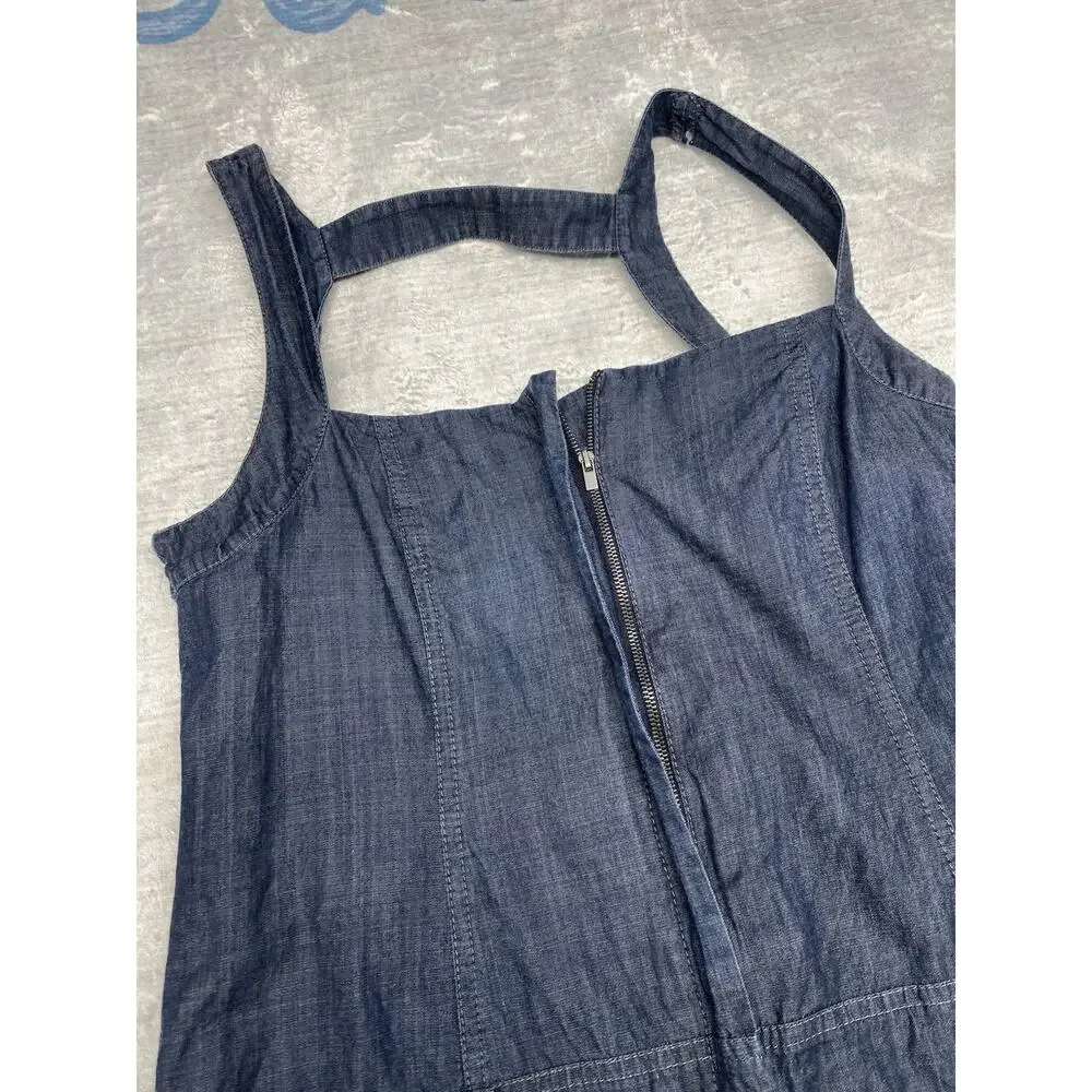 Theory Dress Womens Size 8 Catalina Greece Classic Designer Denim Mini Going Out